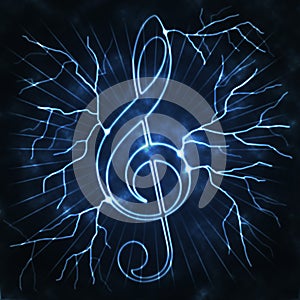 Lightning and musical sign