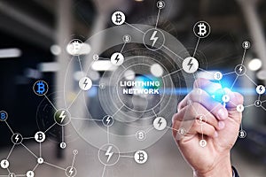 Lightning network - second layer payment protocol that operates on top of a blockchain. Bitcoin, cryptocurrency
