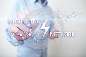 Lightning network - second layer payment protocol that operates on top of a blockchain. Bitcoin, cryptocurrency
