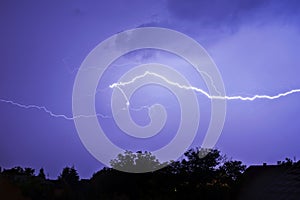 Lightning in the night photo