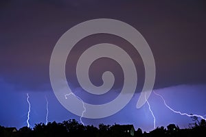 Lightning in the night photo