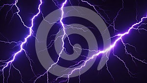 lightning in the night _A vector illustration of blue and purple electric lightning bolts clashing in the dark
