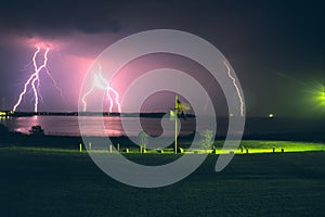 Lightning Over The Ocean