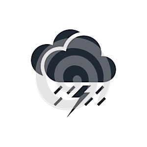 Lightning rain cloud meteo icon