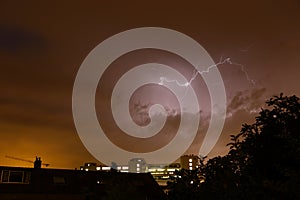 Lightning in the sky