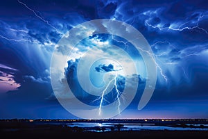 Lightning In The Sky At Night