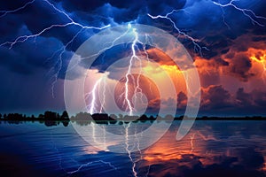 Lightning In The Sky At Night