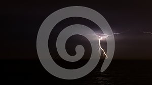 Lightning on the sky over the ocean