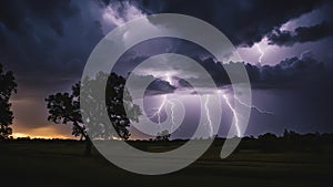 lightning in the sky _A stunning image of a big lightning bolt in the sky, creating a contrast of light and dark.