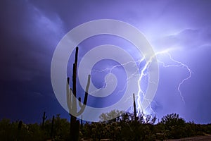 Lightning storm in the Arizona desert.