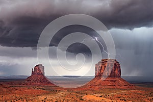 Lightning storm in Monument Valley, Arizona