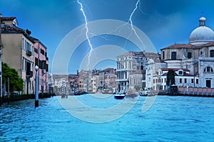 Lightning storm in Venice