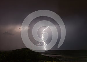 Lightning strike at sea