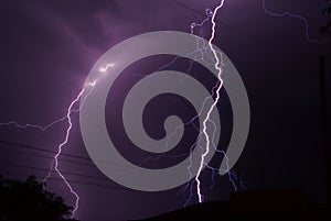 Lightning strike during a storm somewhere over Otjiwarongo