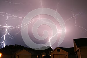 Lightning strike thunderstorm