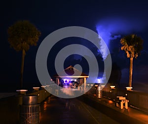 A lightning strikes captured from Clearwater beach pie