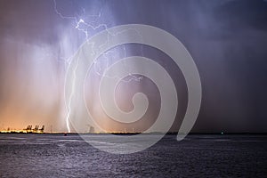 Lightning strikes close to a nuclear power plant