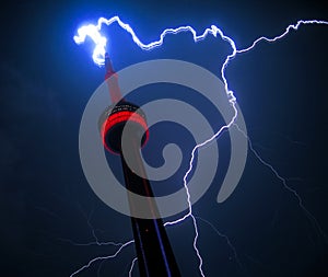 Lightning Strikes CN Tower Toronto