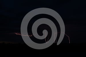 Lightning strikes at commencement of La Nina in central Victoria Australia, Spring 2021