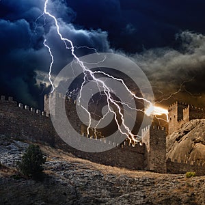 Lightning strikes fortress