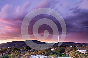 Lightning Strikes near Telstra Tower