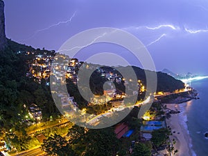 Lightning Strikes in Night Sky over Rio