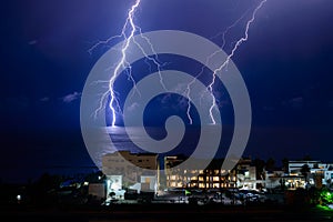 Lightning Striking the Sea, Rosarito, Baja California photo