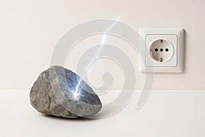 Lightning striking the stone next to the socket.