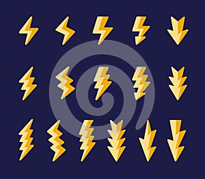 Lightning icon set