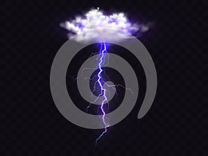 Lightning thunderbolt vector realistic cloud