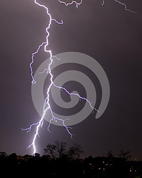 Lightning a thunderstorm,