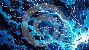 Lightning thunderstorm flash over the night sky. Concept on topic weather, cataclysms (hurricane, Typhoon, tornado, storm