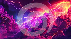 Lightning thunderstorm flash over the night sky. Concept on topic weather, cataclysms (hurricane, Typhoon, tornado, storm