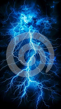 Lightning thunderstorm flash over the night sky. Concept on topic weather, cataclysms (hurricane, Typhoon, tornado, storm
