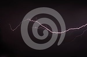 Lightning a thunderstorm, nightly cloudy sky