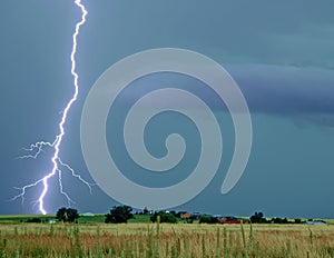 Lightning Thunderstorm on the Prairie