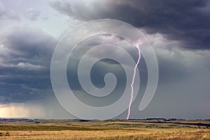 Lightning from a thunderstorm in Texas