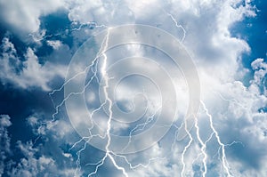 Lightnings and thunder bold strike