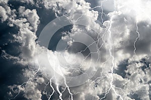 Lightnings and thunder bold strike