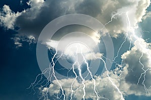 Lightnings and thunder bold strike