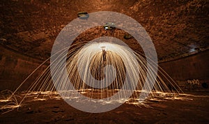 Lightpainting in a rusty tank