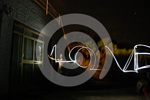 Lightpainting the word:Love