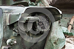 Lights armored personnel carriers after the march photo