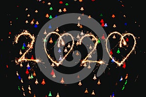 Lights blurred bokeh background from christmas lights