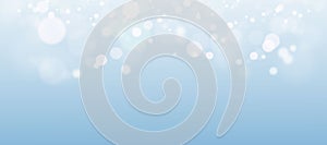 Lights bokeh blue background with winter party vector poster