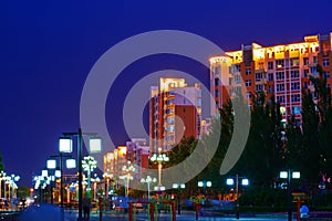 The lights and buildings