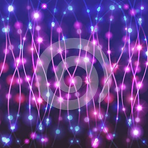 Lights festive decorations. Vector illustration with light garlands.