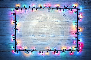 Lights Garland Colorful Wood Frame, Holiday Color Light Sign