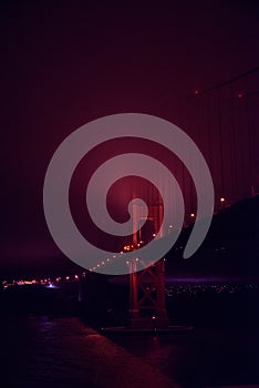 Lights on Golden Gate Bridge, San Francisco, California