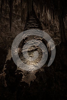 Lights Highlight The Temple Of The Sun In Carlsbad Caverns